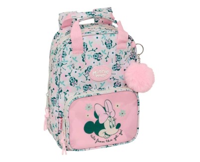 Safta Minnie Mouse Minty Mochila Infantil - Bolsillo Frontal - Tarjeta ID - Hombreras Acolchadas - Asa Forrada - 4.5L - 200x80x280mm - Color Rosa Pastel