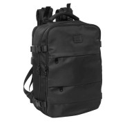 Safta Mochila de Cabina - Bolsillo para Portatil hasta 15.6\" - Conector USB - Portabotellas - Zapatillero - Cinta para Maleta - Cierres de PVC - 23.1L - 290x190x440mm - Color Negro