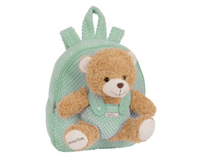 Safta Mochila Preescolar con Osito - Cremallera - Osito Extraible - Hombreras Acolchadas - Asa Superior - 4.65L - 230x75x270mm - Color Turquesa