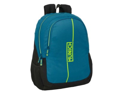 Safta Munich Land Mochila Adaptable a Carro - Portabotellas - Dos Compartimentos Grandes - Tirador Doble - Hombreras Ergonomicas - Asa de Mano - 23L - 320x160x440mm - Color Azul Oscuro