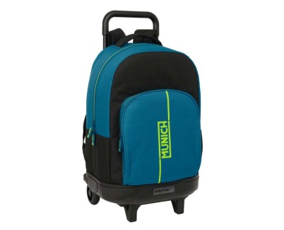 Safta Munich Land Mochila con Carro - Extraible - Bolsillo Frontal - Portabotellas - Tirador Doble - Hombreras Acolchadas - Asa Acolchada - Tarjeta ID - 33L - 330x220x450mm - Color Azul Oscuro