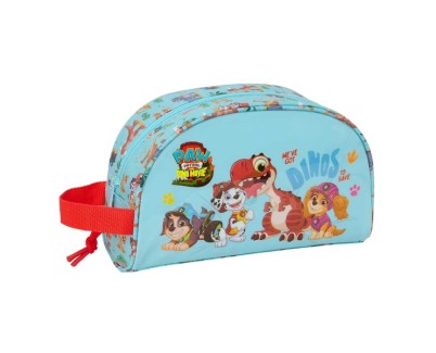 Safta Paw Patrol Dino Rescue Neceser - Adaptable a Carro - Asa de Mano Lateral - Bolsillo Interior con Cremallera - 26x16x9cm - Color Azul Pastel