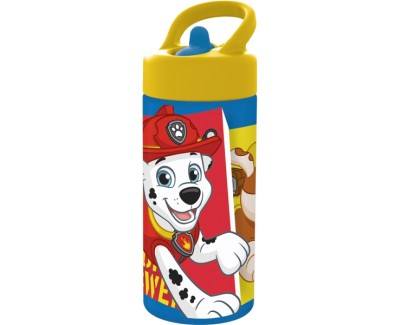 Safta Paw Patrol Funday Botella de 410ml - PVC sin BPA - Tapa con Rosca - Valvula de Salida de Agua - Asa Superior - 74x64x178mm - Color Azul