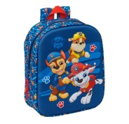 Safta Paw Patrol Mochila Guarderia 3D - 6L - Cremallera - Asa de Mano - 22x27x10cm - Color Azul Oscuro