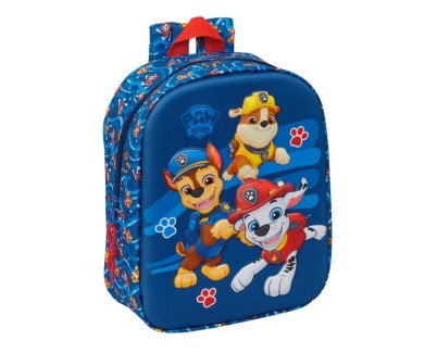 Safta Paw Patrol Mochila Guarderia 3D - 6L - Cremallera - Asa de Mano - 22x27x10cm - Color Azul Oscuro