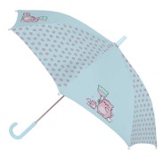 Safta Pembe The Pink Cat Paraguas Manual de 86cm - 8 Paneles - Asa y Punta de PVC - Poliester - Nervios de Acero de 8mm - Color Azul Claro