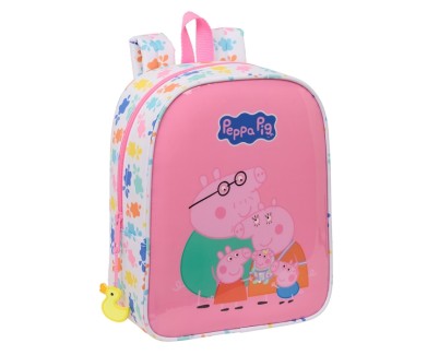 Safta Peppa Pig Baby Pig Mochila Guarderia - Adaptable a Carro - Cremallera - Tarjeta de Identificacion - Asa Superior - 6L - 220x100x270mm - Color Rosa