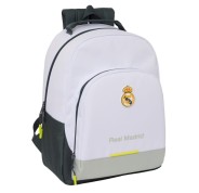 Safta Real Madrid 1ª Equipacion 25/26 Mochila Escolar - Adaptable a Carro - Asa de Mano - 32x42x15cm - Color Blanco