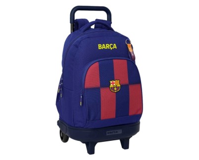 Safta Real Madrid Compact Mochila con Carro Integrado - Portabotellas - Extraible para Limpieza - Carro de PP, Acero y PVC - 33x45x22cm - Color Rojo y Azul