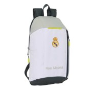 Safta Real Madrid Mochila Mini de 8.5L - Cremallera Vertical - Asas Regulables y Acolchadas - 22x39x10cm - Color Blanco y Negro