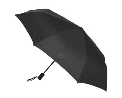 Safta Real Madrid Premium Paraguas Automatico de 102cm - 8 Paneles - Asa Engomada - Punta de PVC - Poliester - Nervios de Acero de 8mm - Color Negro