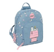 Safta Snoopy Mini Mochila - Bolsillo Frontal - Tirador Doble - Bolsillo Interior - Bolsillo Trasero Seguro - Hombreras Ajustables - Asa Superior - 250x130x300mm - Color Azul