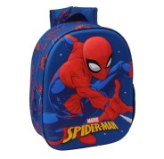 Safta Spider-Man 3D Mochila 3D - Luces LED - Portabotellas - Hombreras Acolchadas - Asa Superior - 8.64L - 270x100x330mm - Color Azul