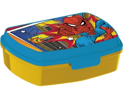 Safta Spider-Man Attack Sandwichera - PVC Sin BPA - Rectangular - 17x5.6x13.3cm - Color Amarillo