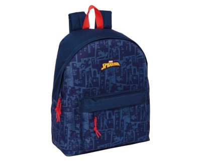 Safta Spider-Man Mochila - Bolsillo Frontal - Hombreras Acolchadas - Doble Tirador en Cremallera - Asa Superior - 20.80L - 330x150x420mm - Color Azul Marino