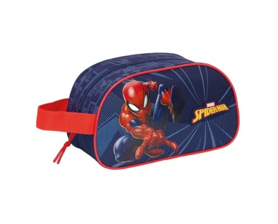 Safta Spider-Man Neceser de 5L - Cremallera - Asa Lateral - Adapatable a Carro - 260x120x150mm - Color Azul Marino