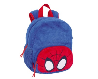 Safta Spidey Mochila Guarderia de Peluche - Tarjeta de Identificacion - Asas de Mano - 6L - Material Peluche - Facil de Transportar - 220x100x270mm - Color Azul Oscuro