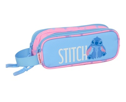 Safta Stitch Bright Portatodo - Cremallera - Asa Lateral - 1L - 210x60x80mm - Color Azul