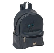 Safta Stitch Gray Mini Mochila - Bolsillo Frontal - Tirador Doble - Interior Forrado - Hombreras Ajustables - Asa Superior - 9L - 240x120x280mm - Color Negro