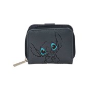 Safta Stitch Gray Monedero con Billetera - Compartimento para Billetes y Tarjetas - Cierre con Iman - Compartimento para Monedas - 0.10L - 110x20x95mm - Color Negro
