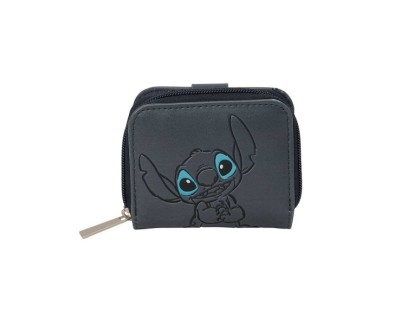 Safta Stitch Gray Monedero con Billetera - Compartimento para Billetes y Tarjetas - Cierre con Iman - Compartimento para Monedas - 0.10L - 110x20x95mm - Color Negro
