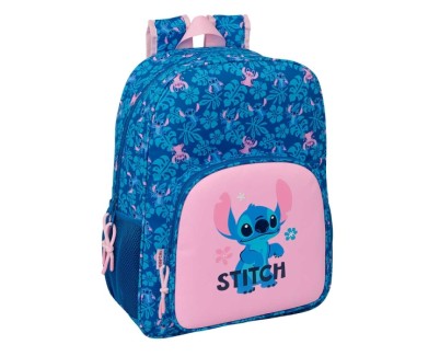 Safta Stitch Lio Mochila - Adaptable a Carro - Bolsillo Frontal - Portabotellas - Cremallera con Doble Tirador - Asa de Mano - Hombreras y Espalda Acolchada - 33x42x14cm - Color Azul Oscuro
