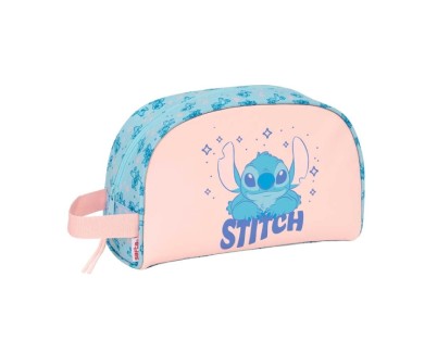 Safta Stitch Ohana Neceser de 5L - Cremallera - Asa Lateral - Adapatable a Carro - Bolsillo Interior - 280x100x180mm - Color Azul Claro