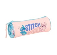 Safta Stitch Ohana Portatodo - Tirador Facil de Abrir - 1L - 200x70x70mm - Color Rosa Pastel