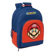 Safta Super Mario Mamma Mia Mochila Adaptable a Carro - Cremallera Doble - Bolsillo Frontal - Hombreras Ergonomicas - Espalda Acolchada - Asa Forrada - 20.10L - 320x150x420mm - Color Rojo y Azul
