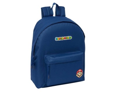 Safta Super Mario Mamma Mia Mochila - Bolsillo Frontal - Hombreras Acolchadas - Espalda Acolchada - Tirador Doble - Asa Superior - 20.80L - 330x150x420mm - Color Azul Marino