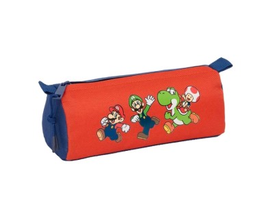 Safta Super Mario Mamma Mia Portatodo - Cremallera - 1.20L - 210x70x80mm - Color Rojo y Azul