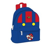 Safta Super Mario Mini Mochila - Bolsillo Frontal - Interior Forrado - Hombreras Ajustables - Asa Superior - 9L - 240x120x280mm - Color Rojo y Azul
