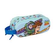 Safta Toy Story Portatodo 3D - 2 Compartimentos con Cremallera - Asa Lateral - Capacidad 1L - 21x8x6cm - Color Azul Pastel