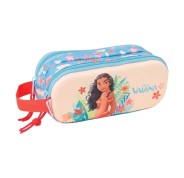 Safta Vaiana Portatodo 3D - 2 Compartimentos con Cremallera - Asa Lateral - Capacidad 1L - 21x8x6cm - Color Azul