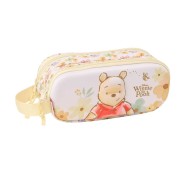 Safta Winnie the Pooh Portatodo 3D - 2 Compartimentos con Cremallera - Asa Lateral - Capacidad 1L - 21x8x6cm - Color Amarillo Pastel