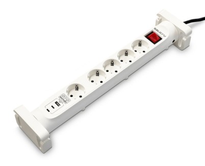 Salicru Regleta SPS SAFE 5S+ Protectores Electricos Activos de Ultima Generacion - 5 Tomas Schuko - 1xUSB-A, 2xUSB-C - Color Blanco