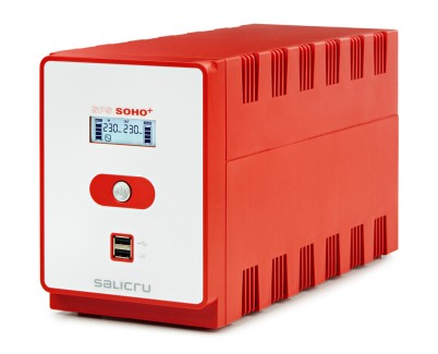 Salicru SPS 1600 SOHO+ IEC Sistema de Alimentacion Ininterrumpida - SAI/UPS - 1600 VA - Line-interactive - Doble Cargador USB - Tipo de Tomas IEC - Color Rojo