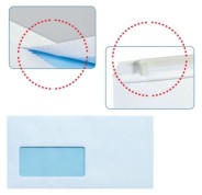 Sam Pack de 500 Sobres Americanos de Papel Offset 90grs con Ventana a la Izquierda - Medidas 115x225mm - Autoadhesivo con Tira de Silicona - Color Blanco