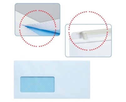 Sam Pack de 500 Sobres Americanos de Papel Offset 90grs con Ventana a la Izquierda - Medidas 115x225mm - Especial para Impresoras Laser - Autoadhesivo con Tira de Silicona - Color Blanco