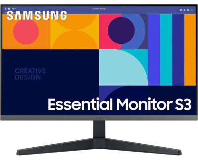 Samsung Essential S3 Monitor 24\" LCD IPS FullHD 1080p 100Hz Freesync - Respuesta 4ms - Angulo de Vision 178° - HDMI, DisplayPort - VESA  75x75mm