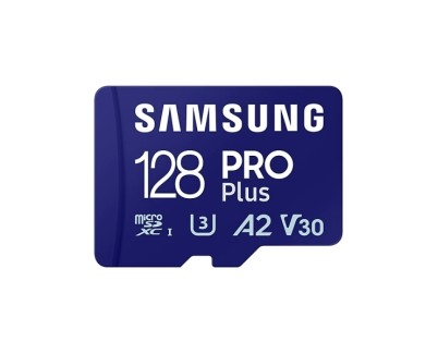 Samsung PRO Plus Tarjeta Micro SDXC 128GB UHS-I U3 A2 V30 Clase 10 con Adaptador SD