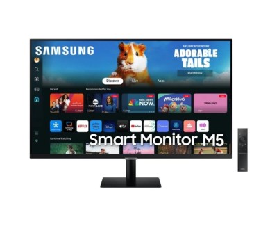 Samsung Smart Monitor M5 LED 27\" FullHD 1080p HDR WiFi, Bluetooth - Respuesta 4ms - Mando a Distancia - Altavoces Incorporados - 16:9 - USB, HDMI - VESA 100x100mm