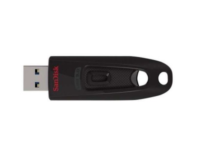 Sandisk Cruzer Ultra Memoria USB 3.0 128GB - Hasta 80MB/s de Transferencia - Color Negro (Pendrive)