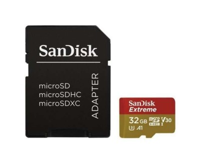 Sandisk Extreme Tarjeta Micro SDHC 32GB UHS-I U3 A1 Clase 10 90MB/s + Adaptador SD