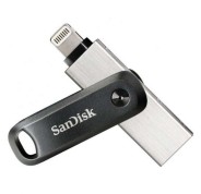 Sandisk IXpand Go Memoria USB 3.0 y Lightning 128GB - Diseño Metalico/Plastico - Color Acero/Negro (Pendrive)