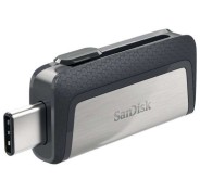 Sandisk Ultra Dual Memoria USB-C y USB-A 128GB - Hasta 150MB/s de Lectura - Diseño Metalico - Color Acero/Negro (Pendrive)