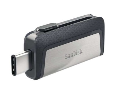 Sandisk Ultra Dual Memoria USB-C y USB-A 128GB - Hasta 150MB/s de Lectura - Diseño Metalico - Color Acero/Negro (Pendrive)