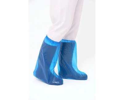 Santex Cubre Botas de Polietileno 40mic - Con Ajuste Elastico - Conforme (UE) 2016/425 - Color Azul