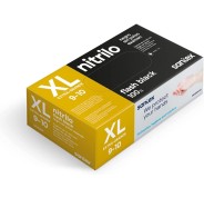 Santex Flash Black Pack de 100 Guantes de Nitrilo Talla XL - 6 gramos - Sin Polvo - Libre de Latex - No Esteriles - Color Negro