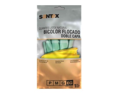 Santex Guantes de Latex Talla XL - Doble Capa - Interior Algodon Flocado - Palma y Dedos Texturizados - Conforme (UE) 2016/425 - Color Verde/Amarillo
